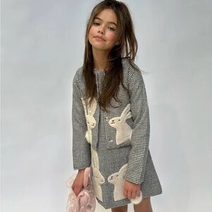 Lola & the boys kissing bunnies gingham dress and jacket